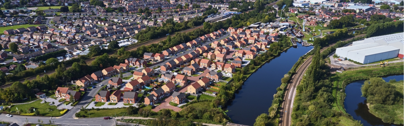 drone view of housing neighbourhood