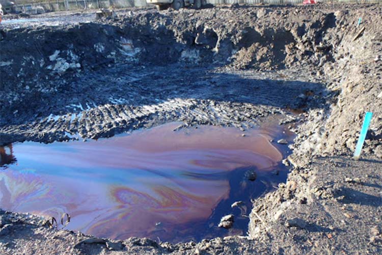 Mud pit with pollution